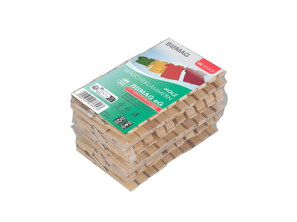 Hovedbilde Klesklyper i tre 50 stk